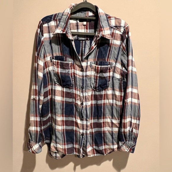 Kut From The Kloth - Caillen Flannel Relaxed Button Down Top - Picture 6 of 6